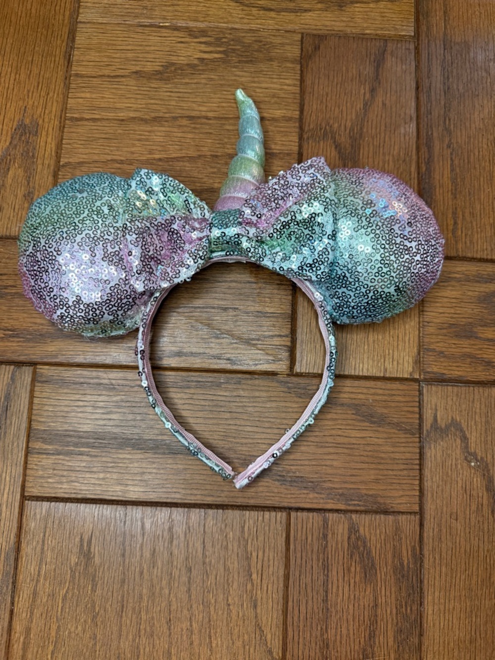 Disney Sequined Pastel Unicorn Minnie Ears Headband